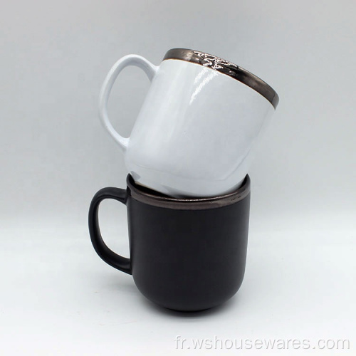 NOUVELLE MUG DE PORCELAINE blanche de style nordique 12 oz